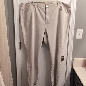 J. Jill Denim Authentic Fit Slim Ankle Pants in Light Beige Plus Size 26W